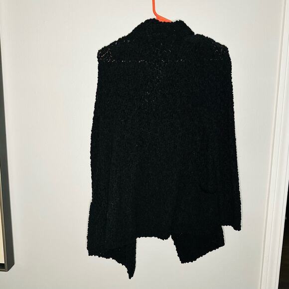 NWT Bobeau Dropped Shawl Collar Chunky Knit Black Cardigan Size Extra Small - Picture 7 of 7